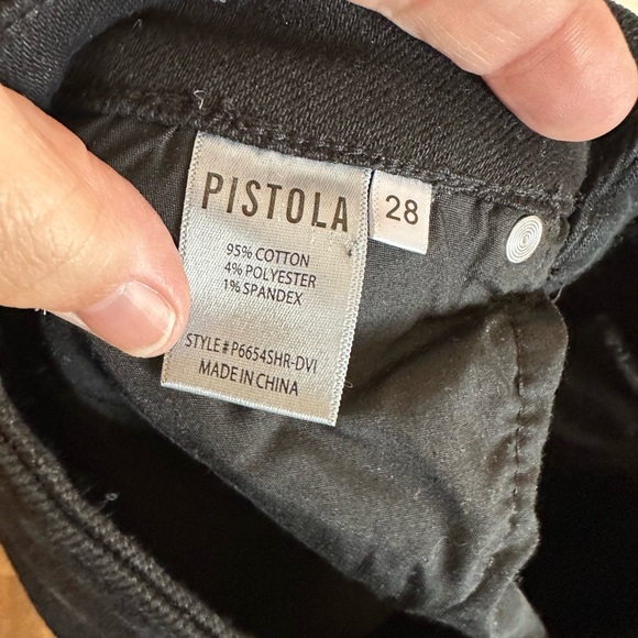 Pistola Teagan High Waist Slit Hem Straight Leg Jeans In Black Size 28 - Picture 5 of 6